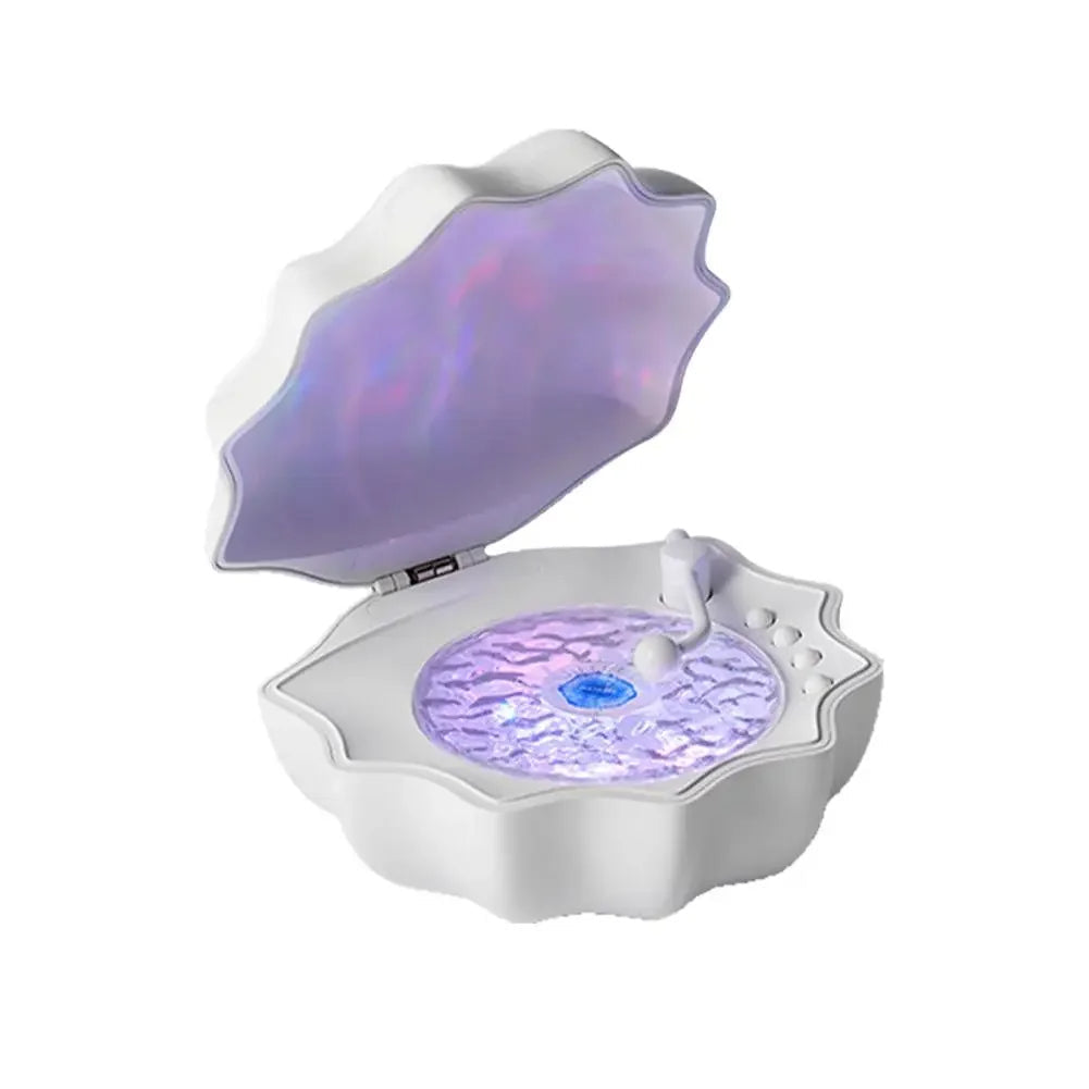 Purple Shell Bluetooth speaker with integrated night light by Belro, showcasing its vibrant color and compact design.
