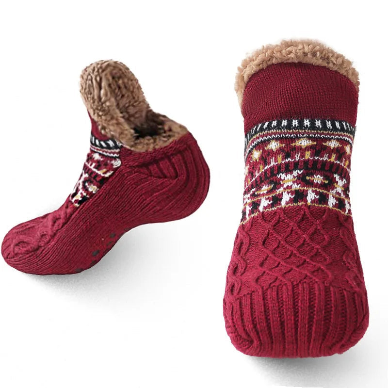 Belro red winter hat with snow pattern, warm accessories for cold weather, cozy and stylish winter headwear.