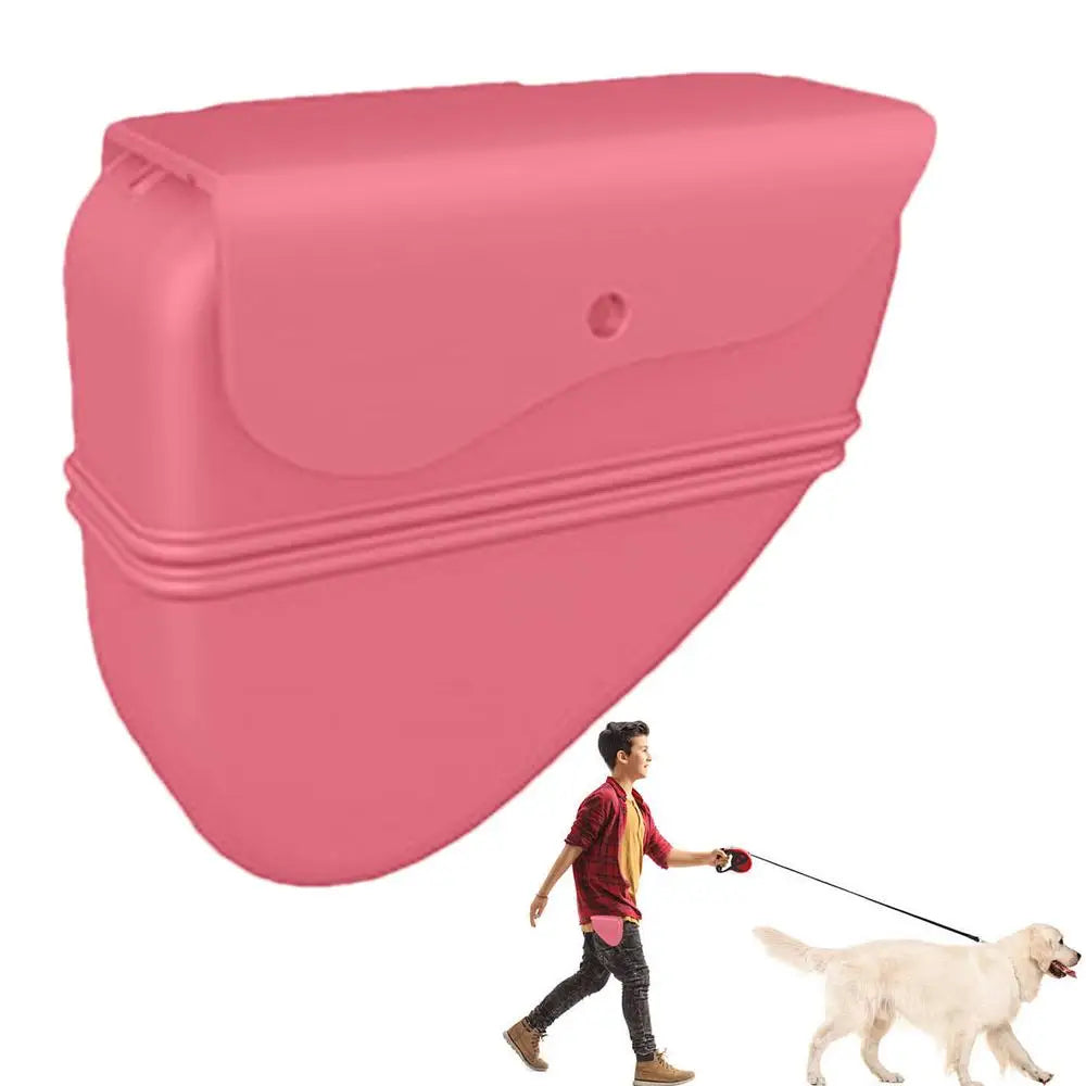 Red silicone dog treat pouch with waist clip, Belro brand, designed for training with easy access storage for treats.