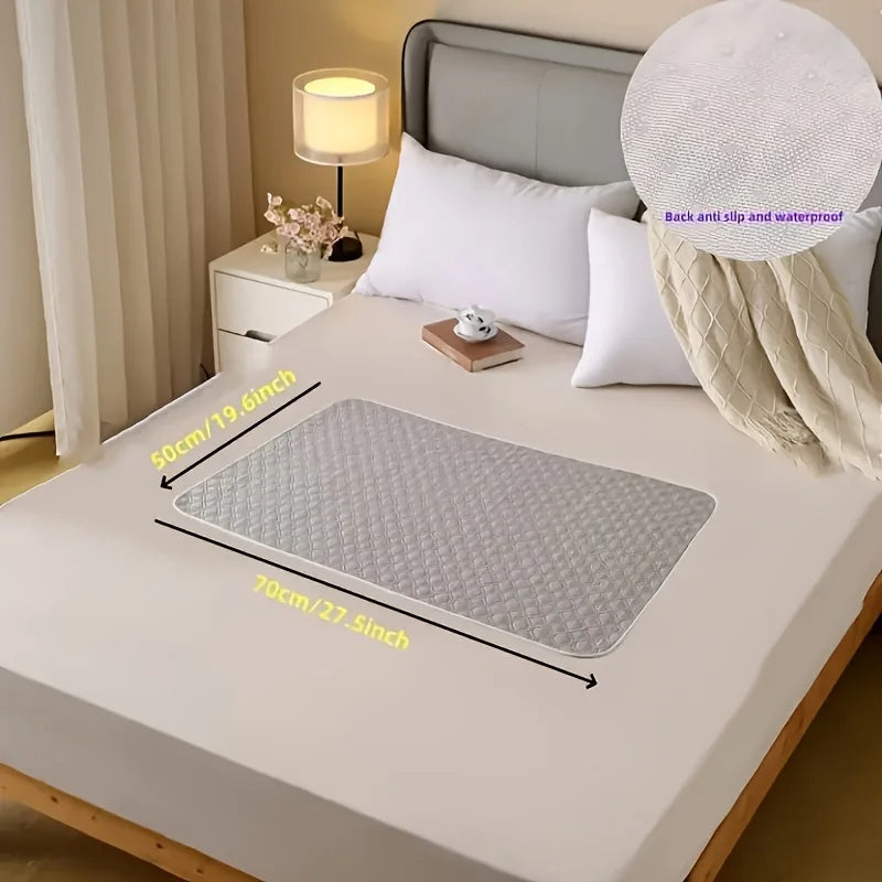 Gray washable incontinence bed protector by Belro, showing soft fabric and waterproof backing for health and beauty use.
