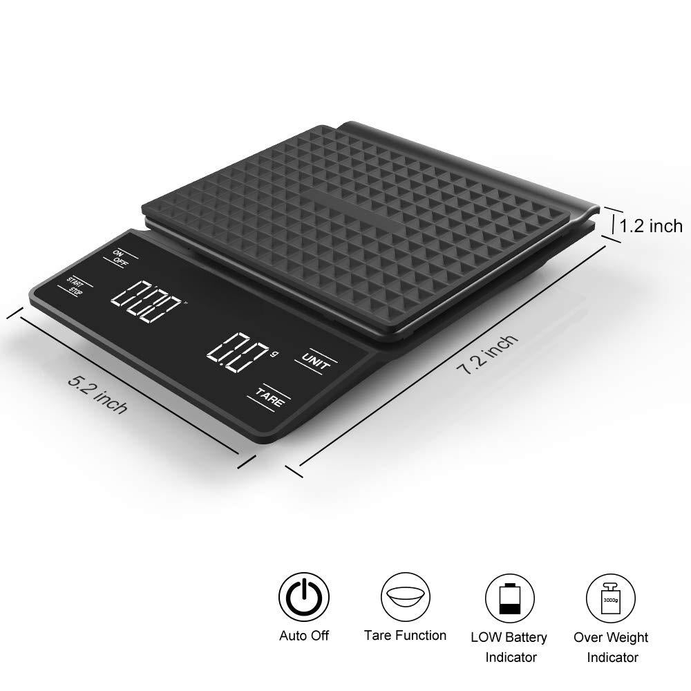Belro coffee scale with timer, a digital measuring tool for precise coffee brewing, featuring a sleek design and easy-to-read display.