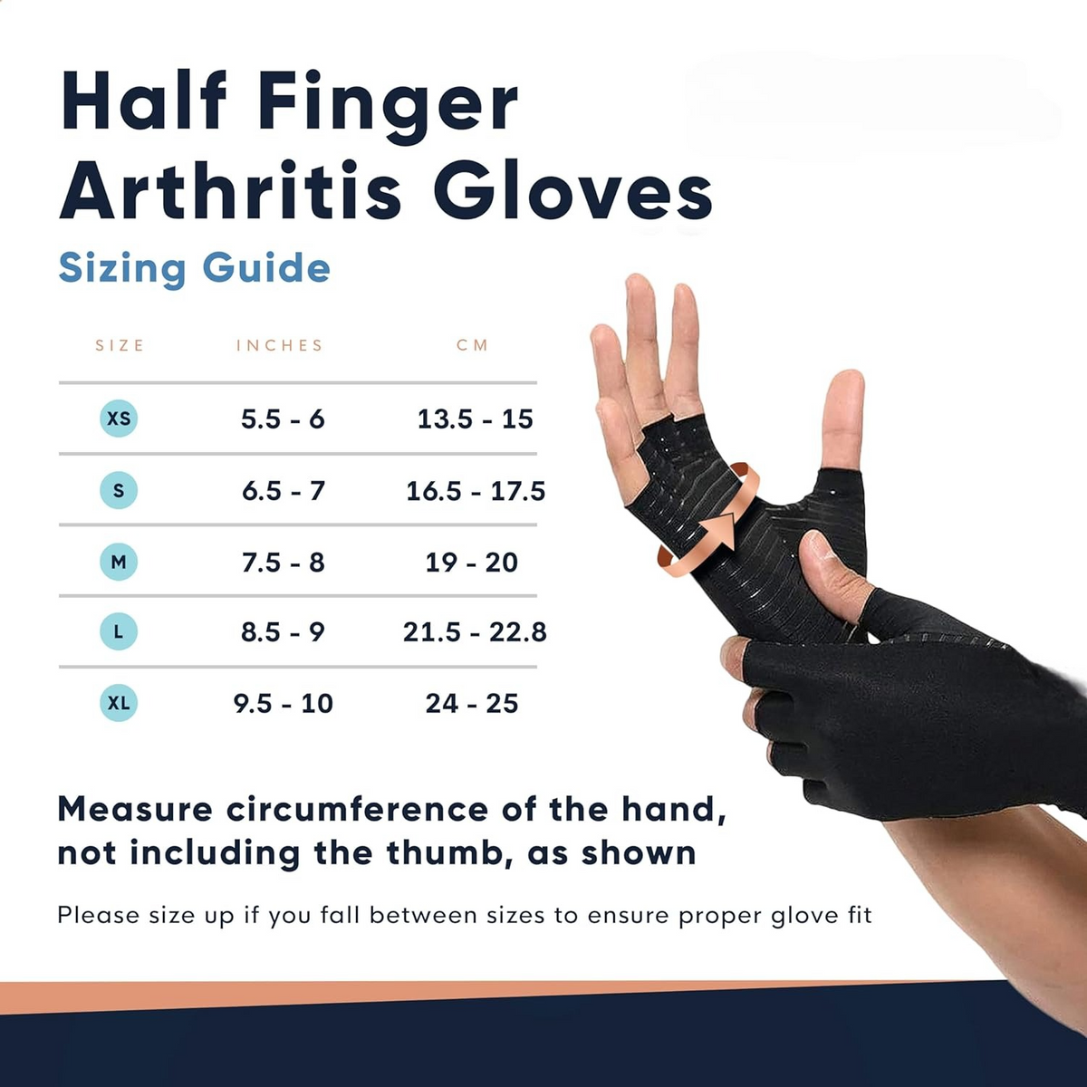 Belro compression arthritis gloves, soft and supportive accessories for hand pain relief, showing the snug fit on fingers and palms.