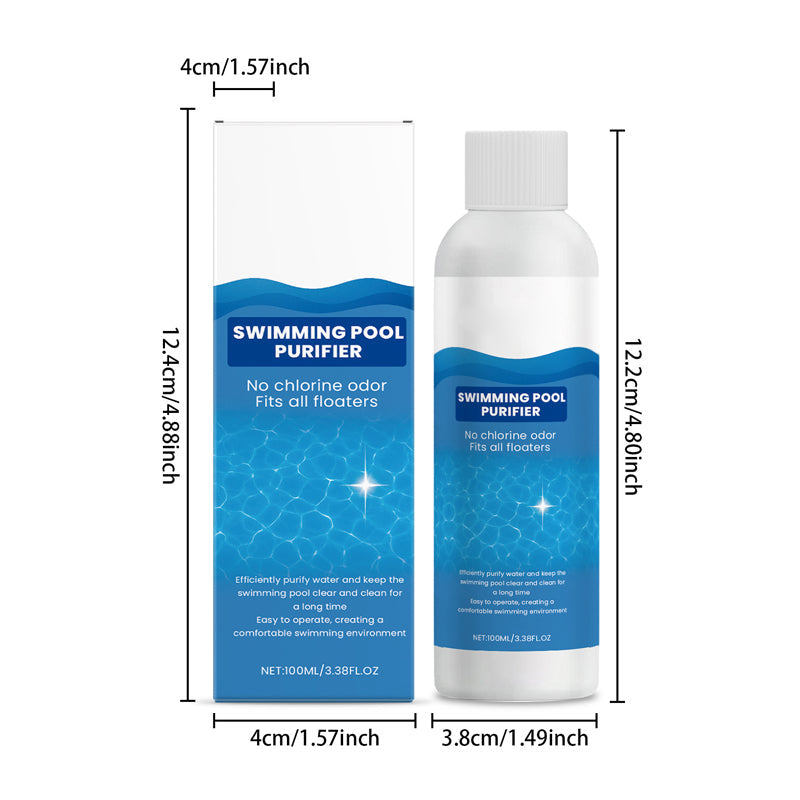 Mivoza Deutschland chlorine-free pool cleaning liquid in a 100ml eco-friendly bottle for safe pool maintenance.