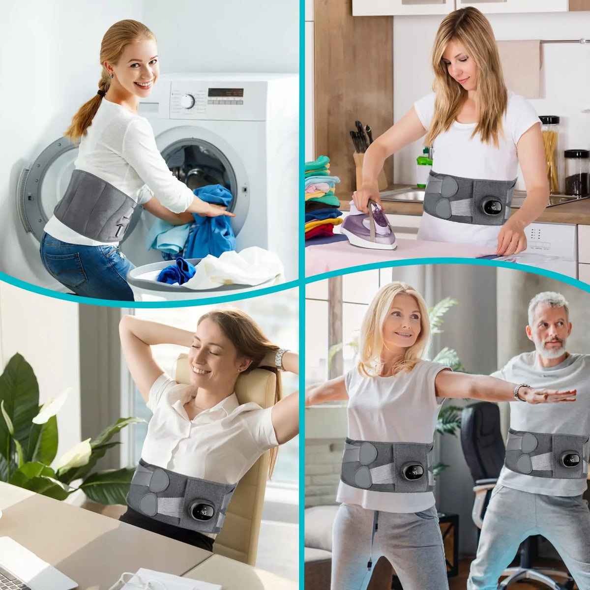 Belro heating pad and lower back massager with adjustable temperature settings and ergonomic design for pain relief.