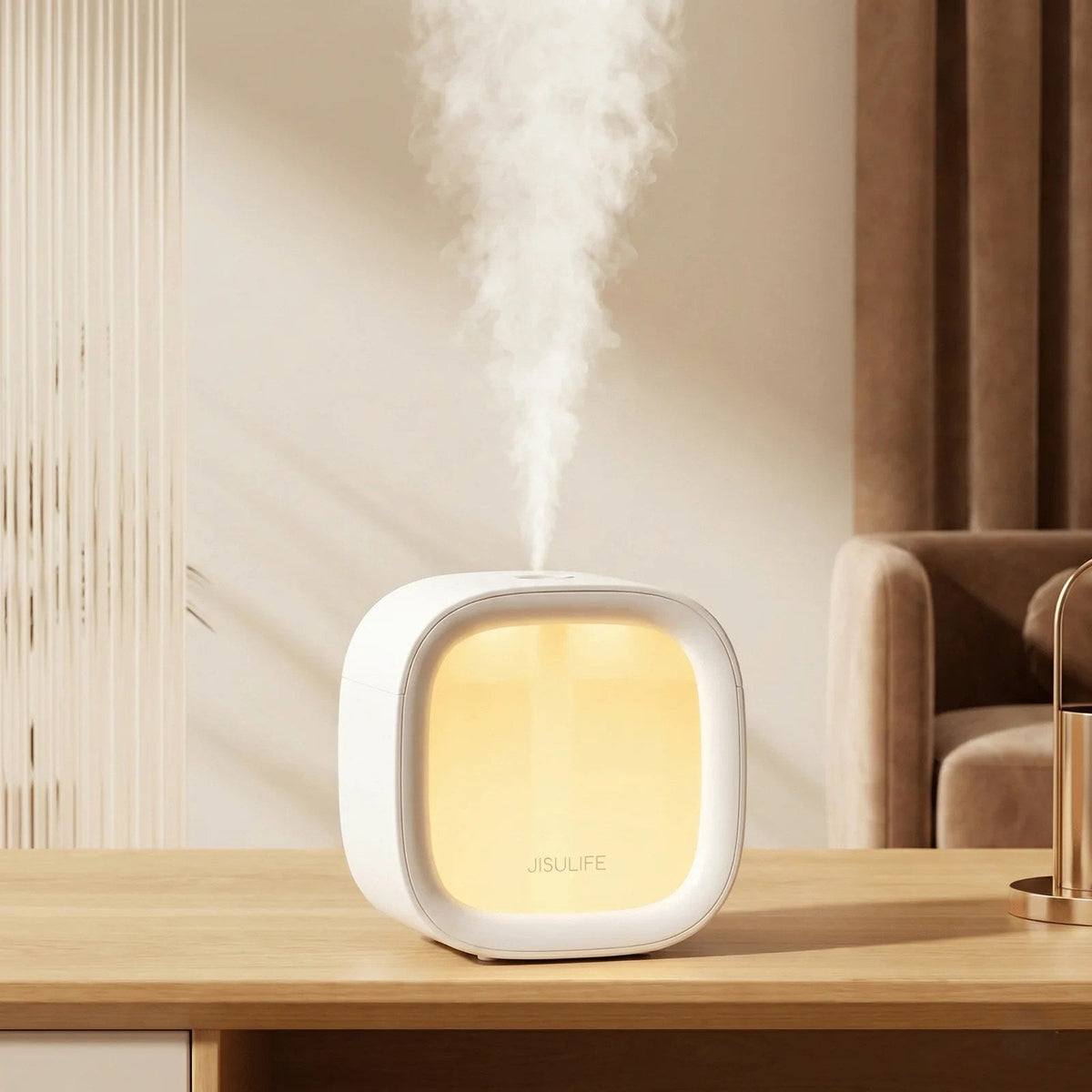 Casavibeo Cube humidifier for bedroom, quiet USB air humidifier with ultra-quiet operation at 36dB, ideal for restful sleep.