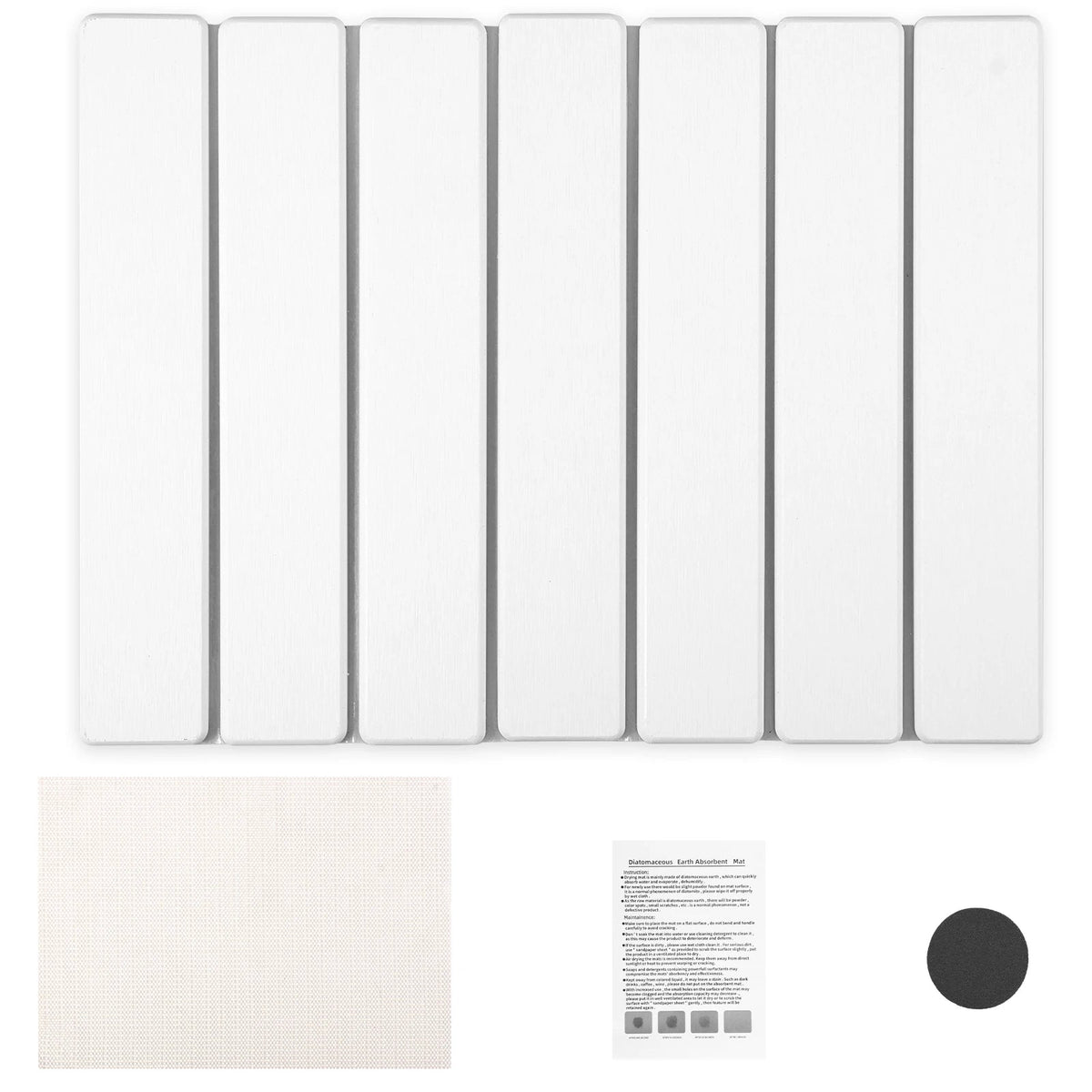 White foldable diatomite stone dish drying mat from Belro, designed for kitchen and dining use, with a textured surface for drying dishes.