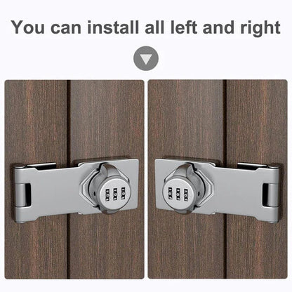 Belro household cabinet with outdoor password lock, secure metal latch on a wooden cabinet door for home security.