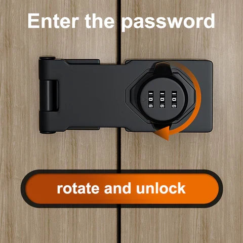Belro household cabinet with secure password lock, outdoor home storage security device, black lock on wooden cabinet door