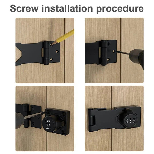 Belro household cabinet password lock mounted on a wooden cabinet for secure storage in home and garden outdoor settings.