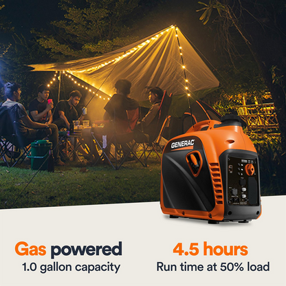 Casavibeo Generac GP2500i Series portable generator with handles and control panel, compact and lightweight for outdoor use.