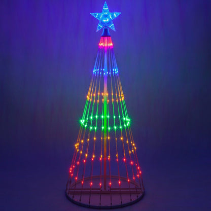 Colorful LED animated outdoor Christmas tree lightshow accessory by Belro, designed for festive holiday decorating.