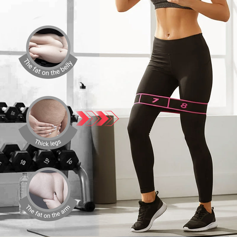 Mivoza Deutschland adjustable resistance band with 8 segments for yoga and strength training exercises at home.