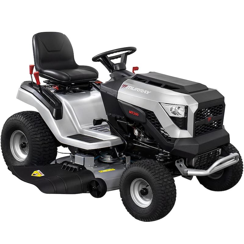 Murray MT200 42-inch riding lawn tractor with 19 HP Briggs & Stratton engine, featuring automatic transmission and large cutting deck