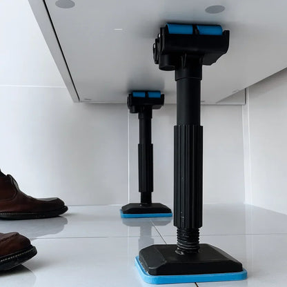 Mivoza cabinet mounting and lifting rails for safe, adjustable, and effortless installation, shown mounted inside a cabinet.