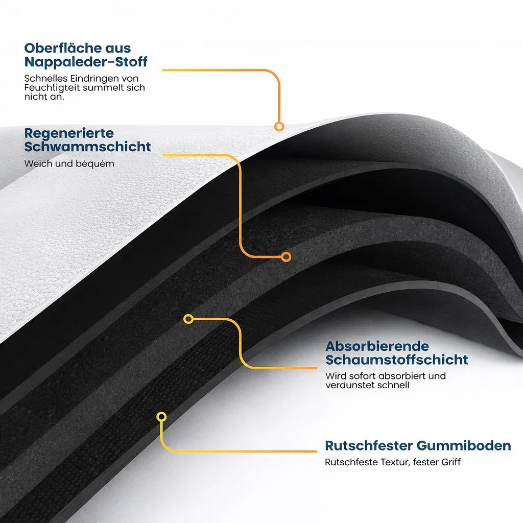 Mivoza non-slip absorbent kitchen and bath floor mat with textured surface and safety backing for wet areas.