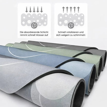 Mivoza non-slip absorbent kitchen and bath floor mat with textured surface for safety and moisture absorption.