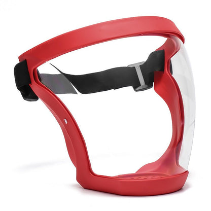 Belro Super Protective Anti-fog Face Shield, clear plastic safety shield worn as protective clothing accessory.