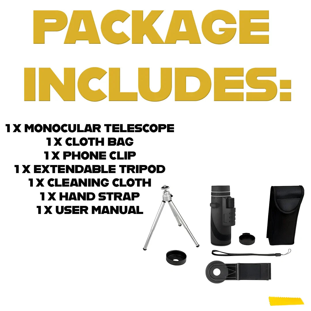 Belro Starscope HD Monocular with adjustable zoom and compact design, ideal for outdoor viewing and wildlife observation.