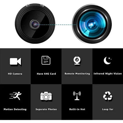 Belro mini wireless magnetic camera for audio and video live feed, compact electronic device with mounting magnet and lens visible
