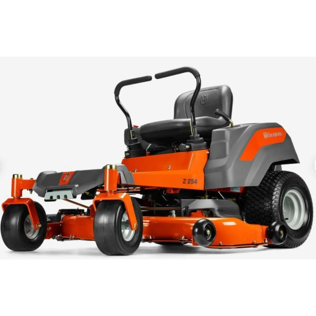 Husqvarna Z254 23HP Kawasaki zero turn lawn mower with cutting deck and controls, shown in a yard setting