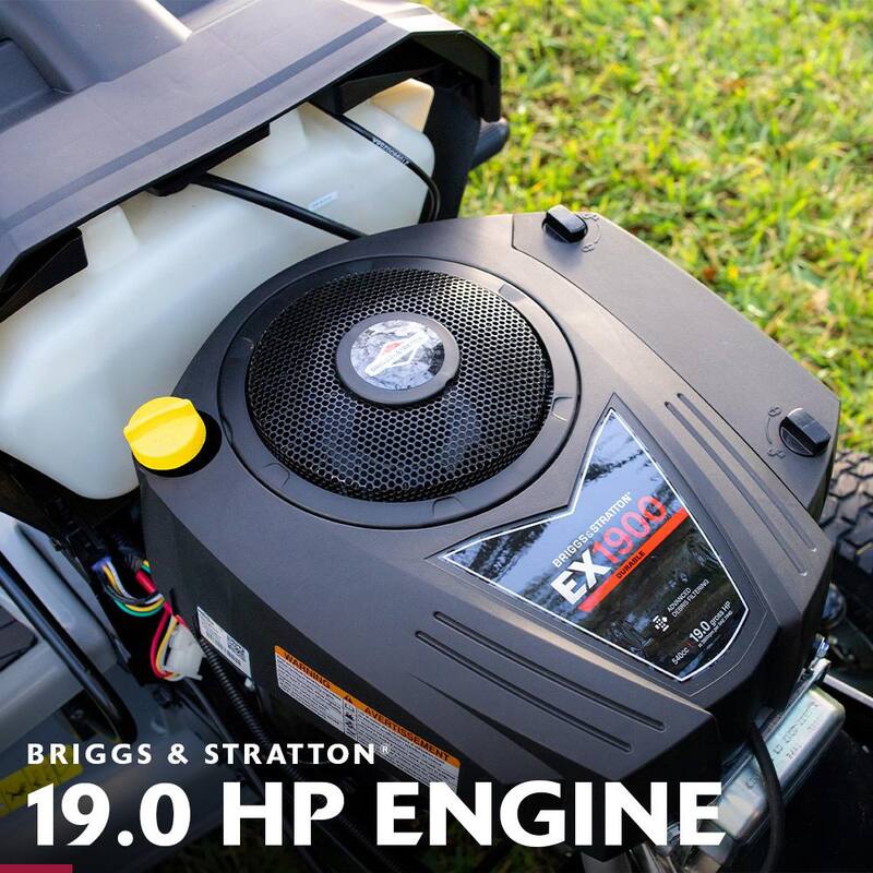 Murray MT200 42-inch riding lawn tractor with Briggs & Stratton 19 HP engine, automatic transmission, and cutting deck.