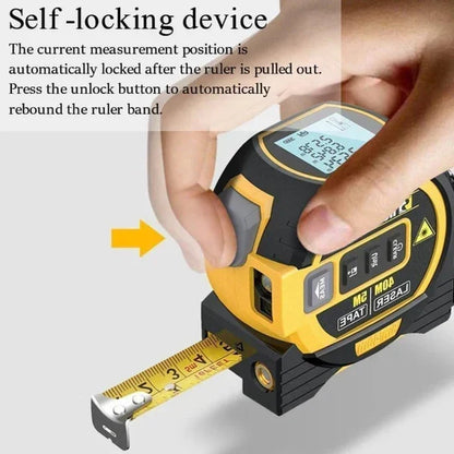 Belro 3-in-1 Infrared Laser Tape measure with digital display, offering precise distance, height, and area measurements for tools and hardware.