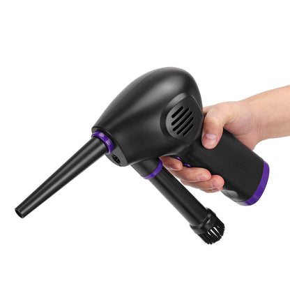 Belro cordless air duster for electronics cleaning, featuring a compact handheld design with a power button and nozzle attachment.