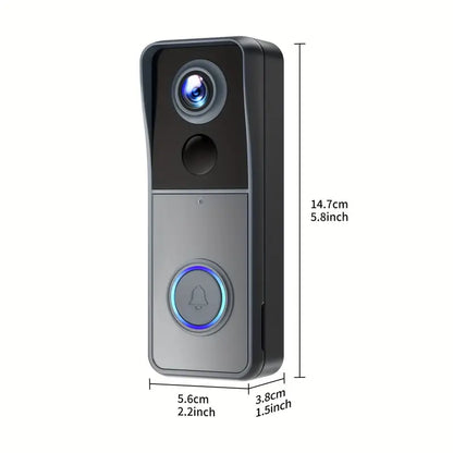 Belro wireless Wi-Fi video doorbell mounted on a door frame with a camera and doorbell button for smart home security.