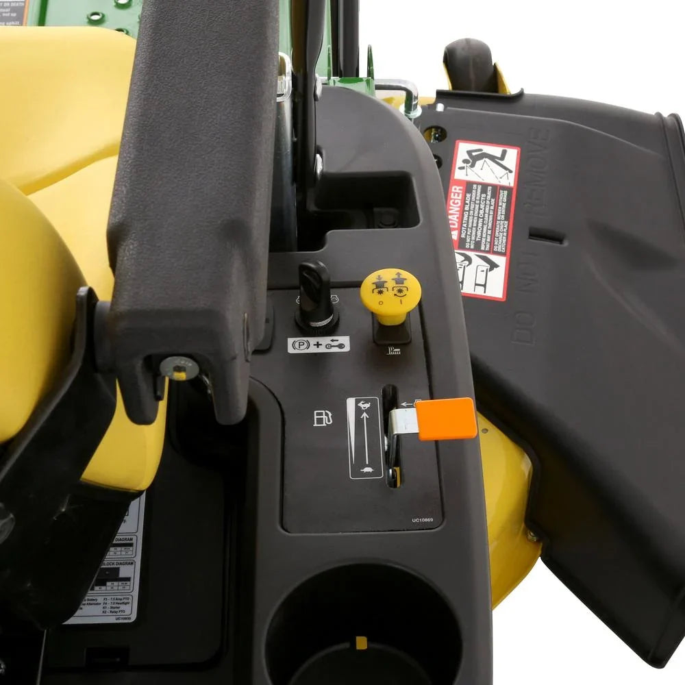 John Deere Z345M 42-inch 22 HP V-twin zero-turn riding mower with dual hydrostatic drive, shown from the side.