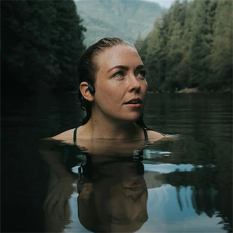 Belro waterproof bone conduction headphones with stereo Bluetooth wireless connection and open-ear design for comfortable listening
