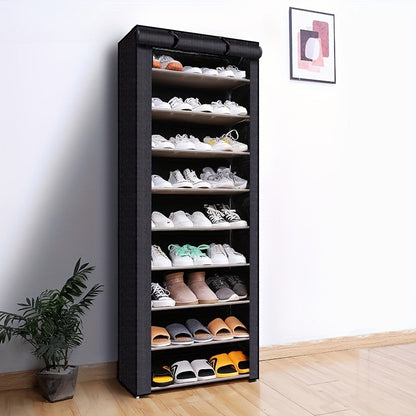 Mivoza fabric shoe rack with steel frame, 6 or 8 tiers, offering space-saving shoe storage and organization.