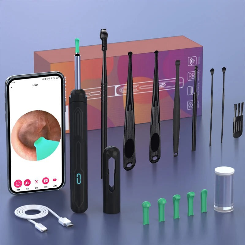 Belro ear cleaner with camera, handheld device for safe ear inspection and removal of earwax, health and beauty tool.