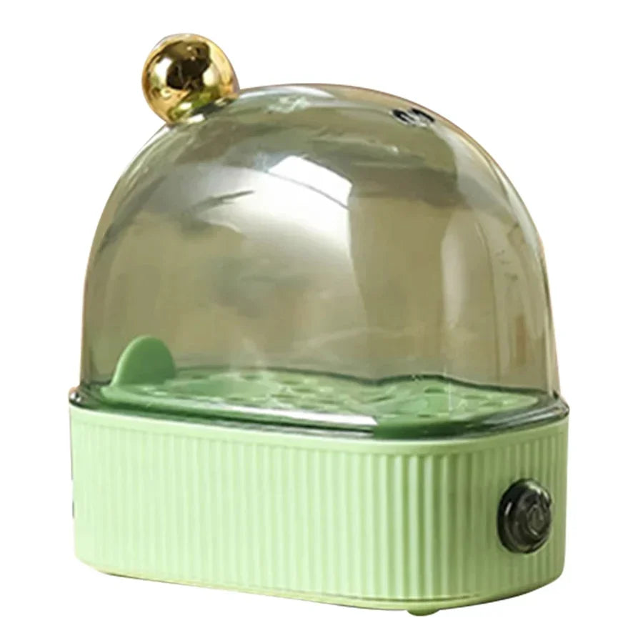 Belro egg cooker with stainless steel exterior and clear lid, perfect for preparing boiled eggs quickly and easily in the kitchen.