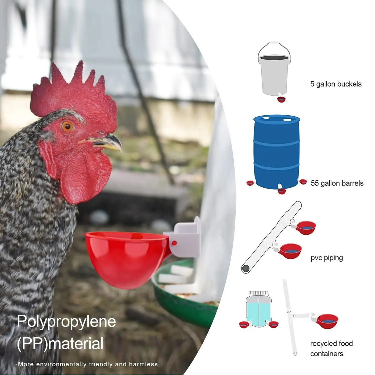 Set of 10 Belro chicken waterer vests for poultry, featuring adjustable straps and waterproof material for farm use.