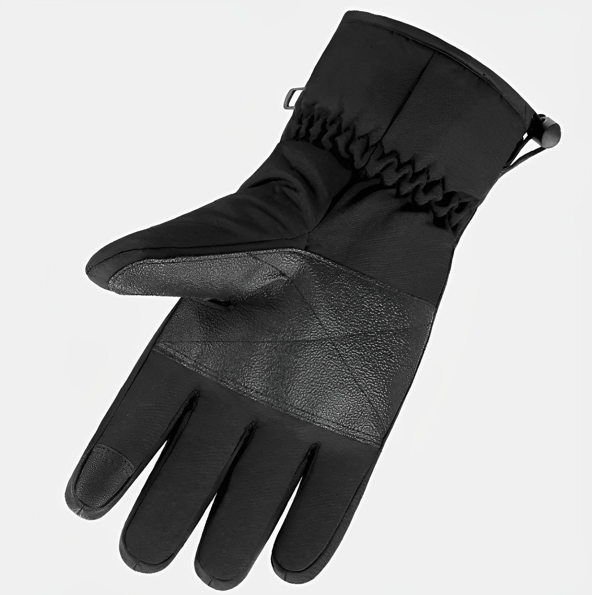 Belro heated gloves in black with touchscreen-compatible fingertips, designed for warmth and comfort during cold weather.