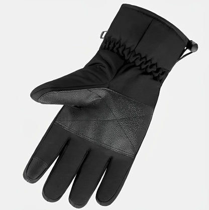 Belro heated gloves in black with touchscreen-compatible fingertips, designed for warmth and comfort during cold weather.