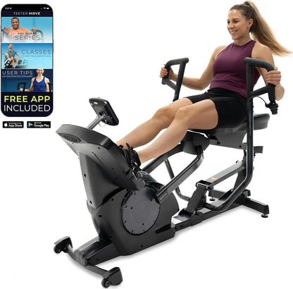Casavibeo Teeter Power10 elliptical rower showing the digital display and ergonomic handles in a sleek design.