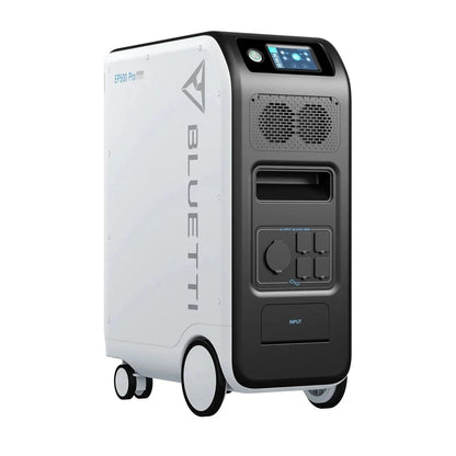 Casavibeo BLUETTI EP500Pro solar power station with 5100Wh capacity, 6000W output, and 2400W solar input displayed.