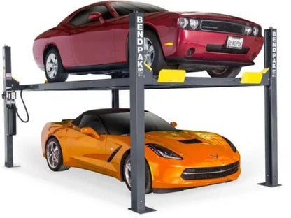 High-resolution image of the Casavibeo BENDPAK HD-9 9,000-pound capacity automotive lift with sturdy metal arms and safety features.