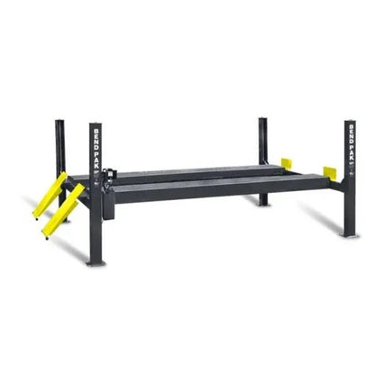 Heavy-duty Casavibeo BENDPAK HDS-18E 18,000-lb capacity hydraulic shop lift with robust metal arms and safety features.