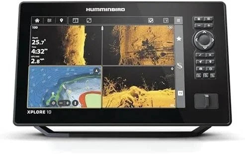 Humminbird fish finder with color display, multiple sonar views, and control buttons, branded Casavibeo.