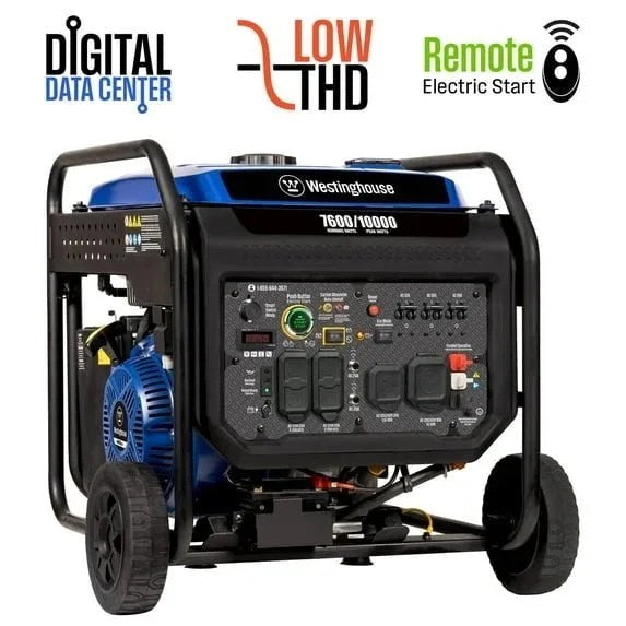 Casavibeo Westinghouse 10,000-Watt portable inverter generator with digital display and multiple outlets for reliable power.