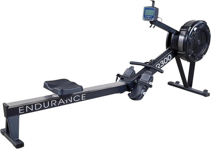 Casavibeo Body Solid R300 Endurance Rower with adjustable seat and digital display for full-body cardio workouts.