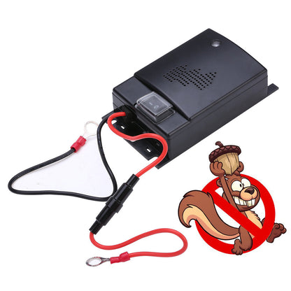Belro ultrasonic squirrel repeller for outdoor pest control, designed to deter squirrels from gardens and yards.