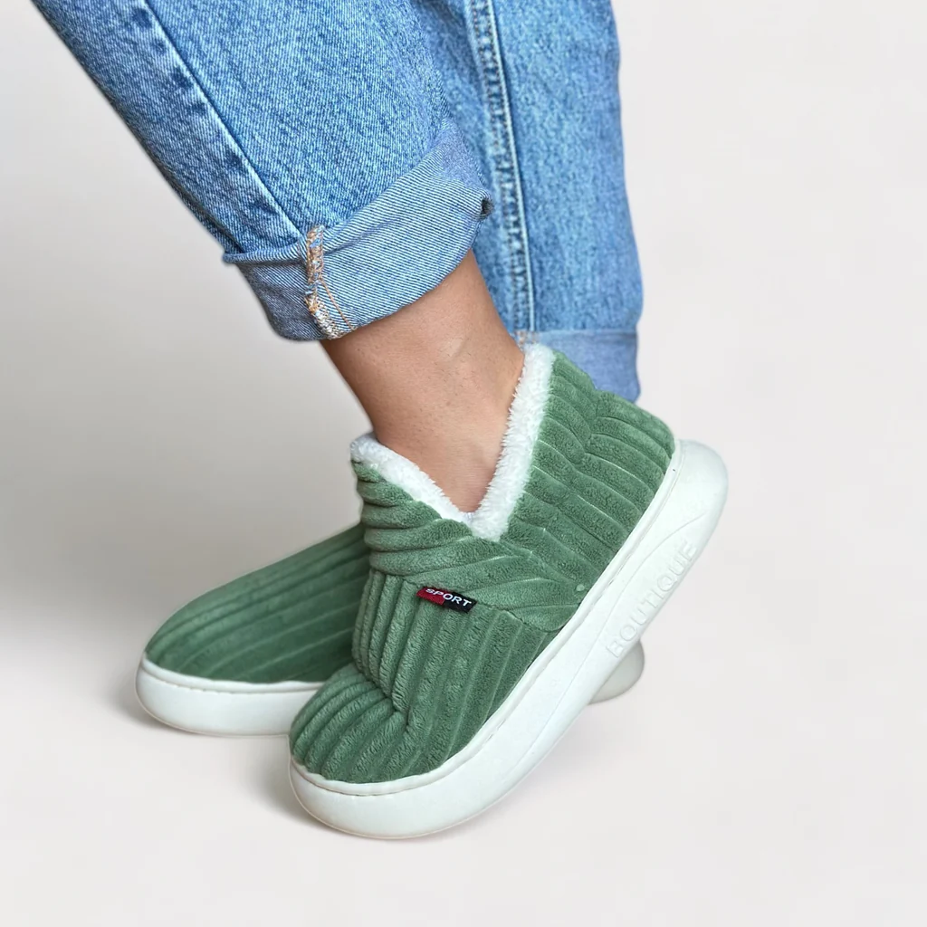 Belro boutique warm slippers with plush fabric and cozy design, ideal for comfortable home footwear.