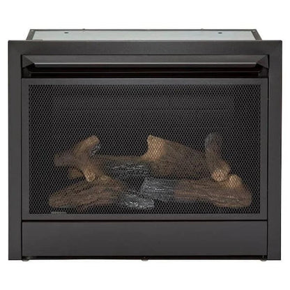 Casavibeo Duluth Forge dual fuel ventless gas fireplace insert with realistic flames and control panel, designed for home heating.
