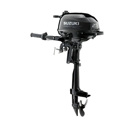 Casavibeo Suzuki DF2.5S5 2.5 HP 4-stroke outboard motor, compact and lightweight engine for small boats, shown in the image.
