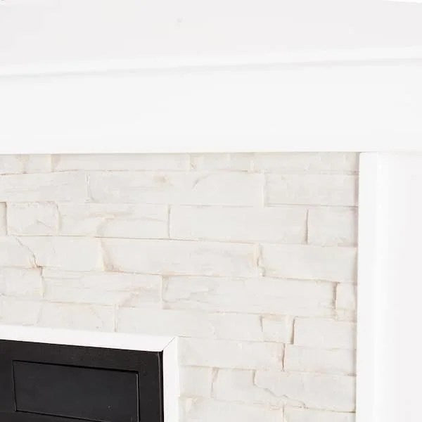 Casavibeo Ithaca 60.25-inch electric fireplace with realistic flame display and sleek black finish, ideal for modern living rooms.