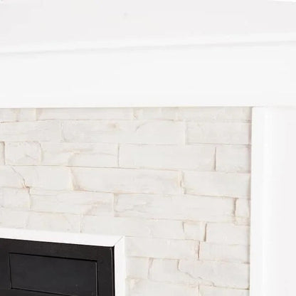 Casavibeo Ithaca 60.25-inch electric fireplace with realistic flame display and sleek black finish, ideal for modern living rooms.