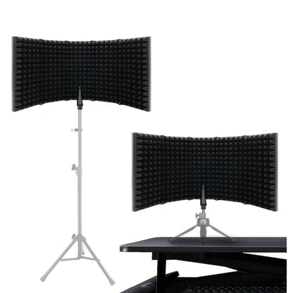 Belro voice recording sound isolation booth with noise shield, ideal for home studio soundproofing and audio recording.